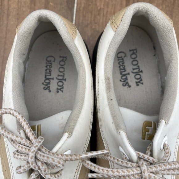 FootJoy GreenJoys Women's Golf Shoes #48392 White Tan Size 8 - Picture 2 of 7